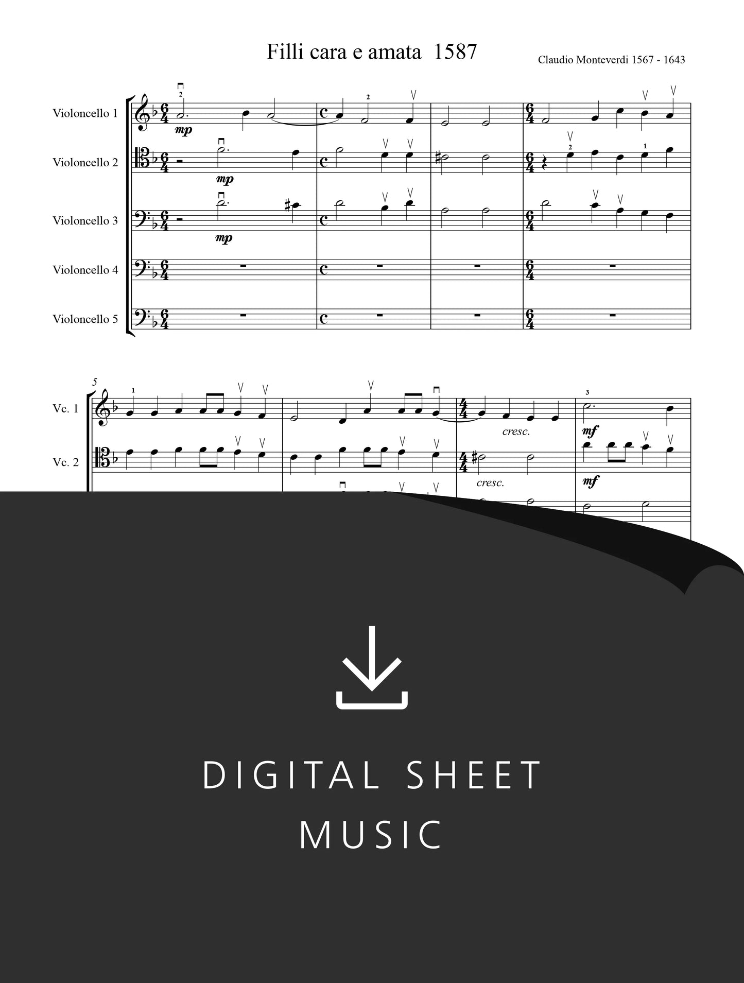 Filli Cara e Amata — Claudio Monteverdi