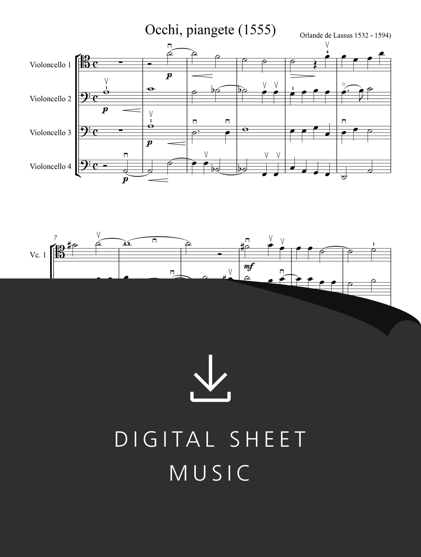 Occhi Piangete — Orlande de Lassus